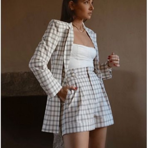 Danielle Bernstein Structured Plaid Blazer NWT - Picture 4 of 6